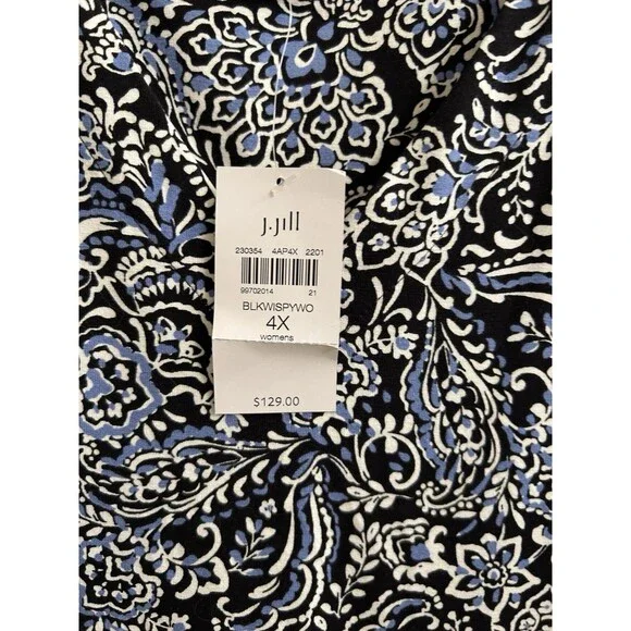 J Jill Wearever Collection Blue Knit Modest Stretch Midi Dress Plus Size 4X - Picture 6 of 8